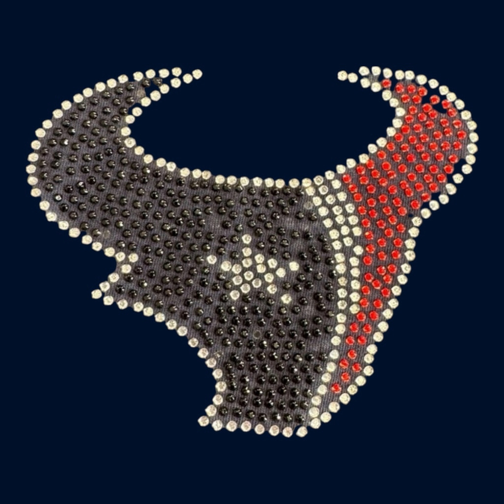 Houston Texans Women’s Rhinestone Logo T-Shirt NFL Team Apparel Navy Size L - Picture 6 of 10